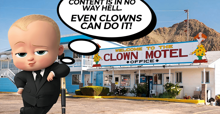 Done-For-You Marketing gives busy entrepreneurs a life, so they can have a vacay at the Clown Motel