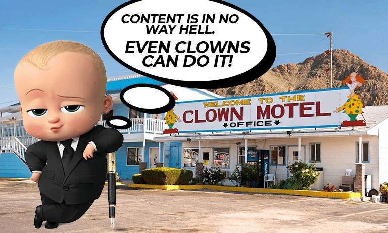 Done-For-You Marketing gives busy entrepreneurs a life, so they can have a vacay at the Clown Motel